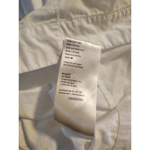 Free People Kennedy Mini Dress XS White Boho Peasant Button Front Beachy - Picture 13 of 13